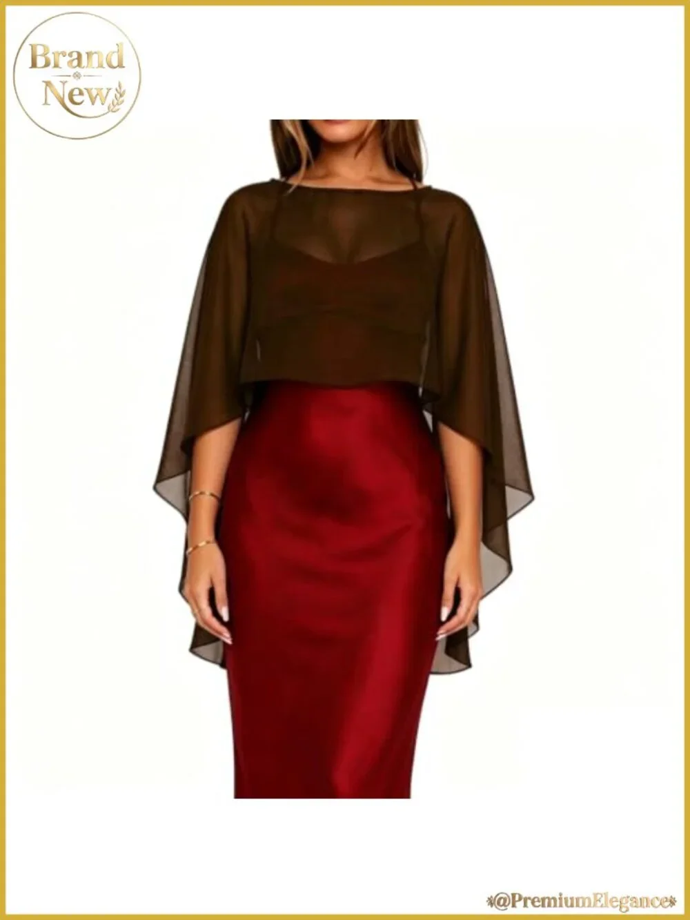 Women Chiffon Sheer Cape Poncho Top Shawl Wrap Evening Cover Up OS